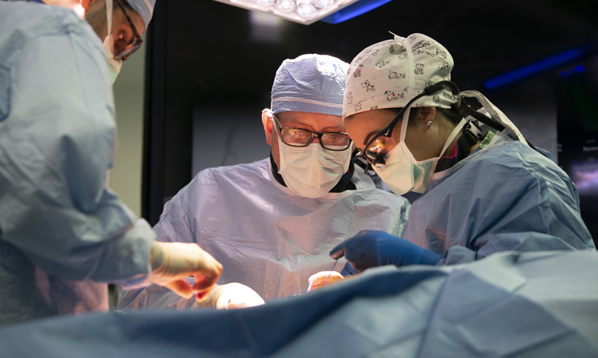 Dr. Eagleton, co-director of the Fireman Vascular Center at Mass General, performs surgery. Dr. Eagleton, co-director of the Fireman Vascular Center at Mass General, performs surgery.